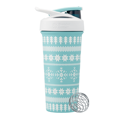 Beautiful blue WInter themed textured shaker cup. | Color#Blue Spruce